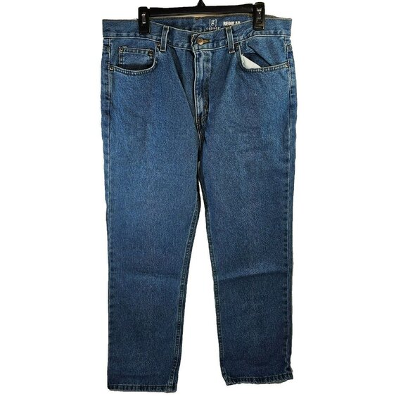 George Regular Straight Leg Cotton Jeans Pants NWT Men's 36x30 Medium Blue Wash - Picture 1 of 10